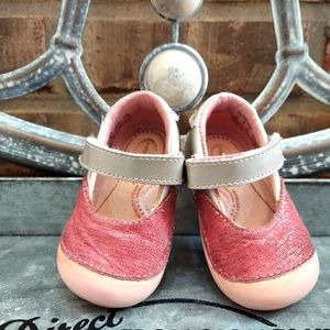Stride Rite Pink/Gray Mary Jane Shoes Size 3M